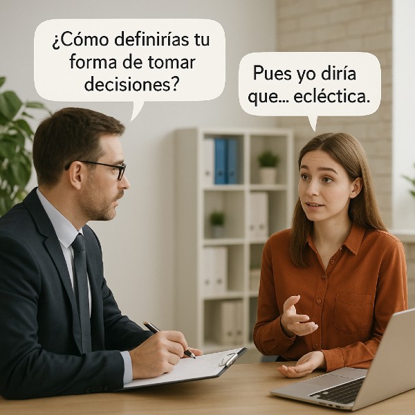 Entrevistador pregunta sobre estilo de decisiones; candidata responde ‘ecléctica’