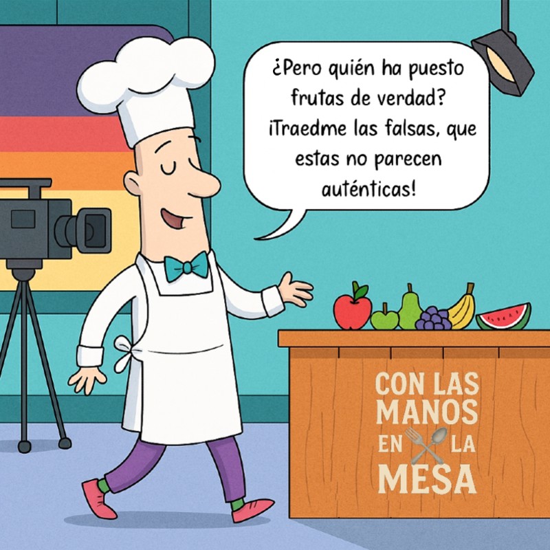 Chef en el programa de cocina “Con las manos en la mesa”.
