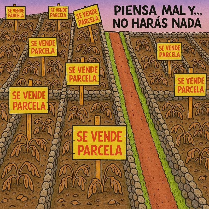 Viñeta que representa la parálisis y el conflicto que surgen cuando la desconfianza impide avanzar.