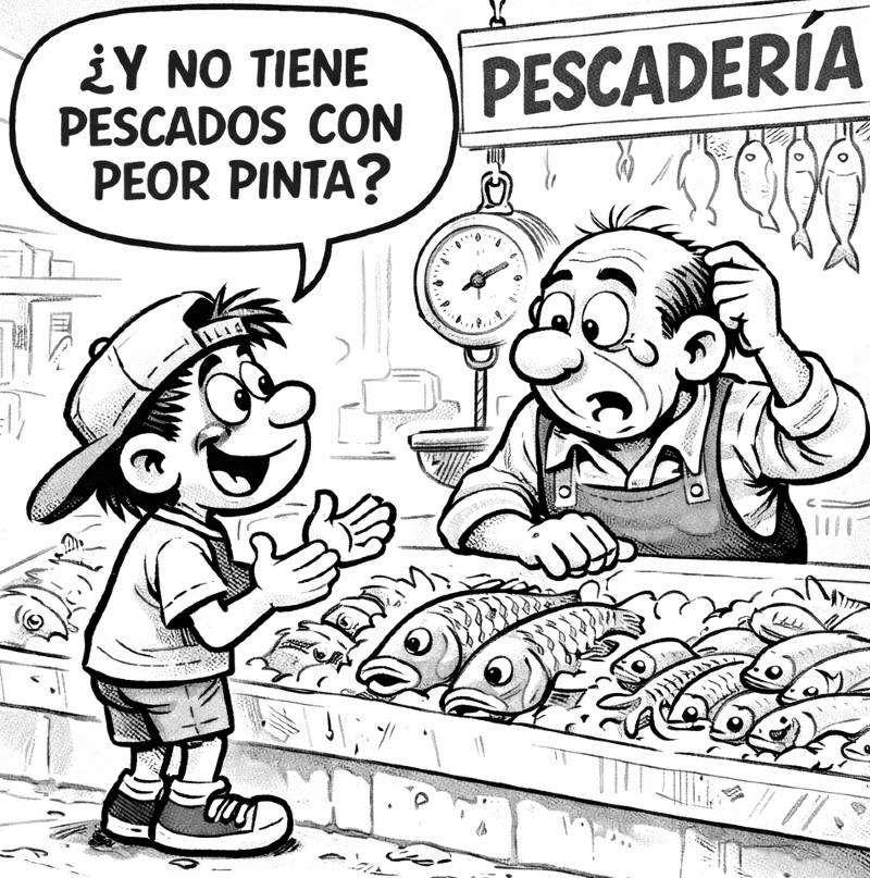 Niño pide al pescadero que le venda el pescado con peor aspecto.