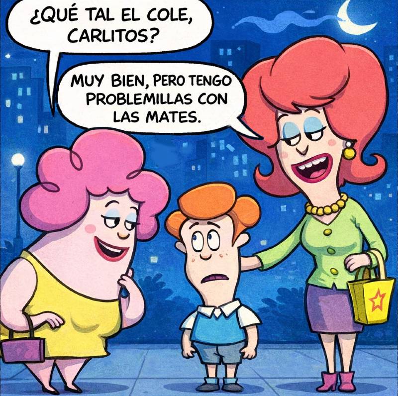 Una madre contesta por su hijo a las preguntas que le hace directamente a este su amiga.