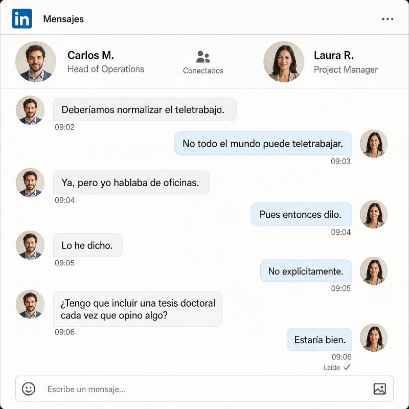 Intercambio de mensajes en una red social caracterizados por la falta de empatía.