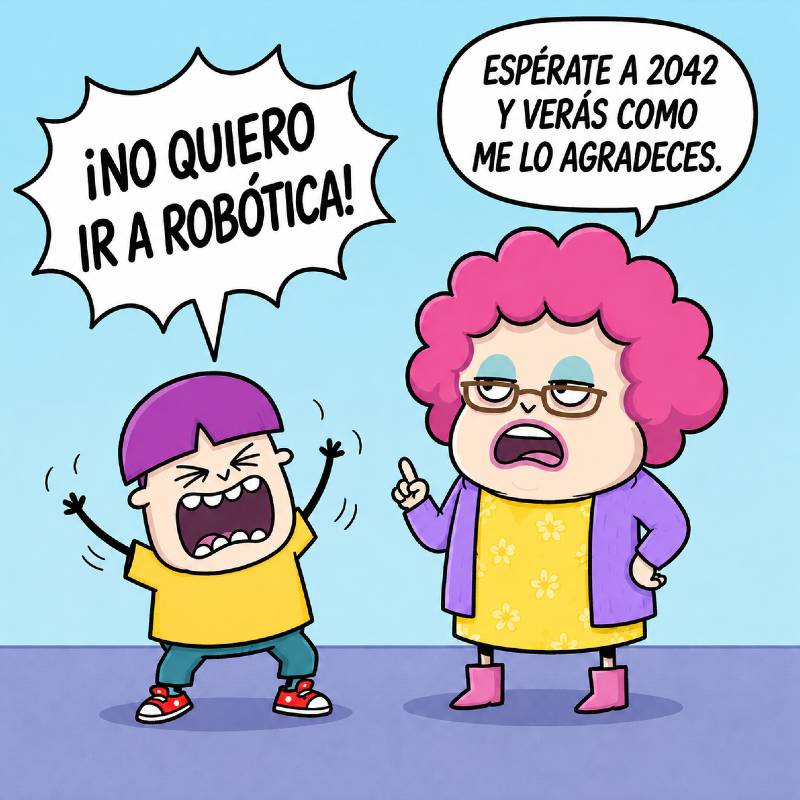 Un niño se queja porque su madres quiere matricularlo en otra clase extraescolar más.