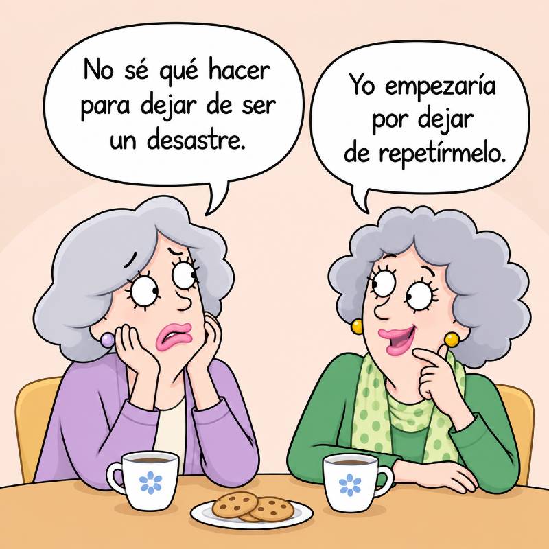Dos mujeres mayores conversan sobre la imagen que una de ellas tiene de sí misma.
